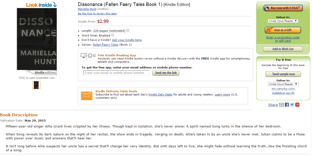 Dissonance is now available on Amazon!